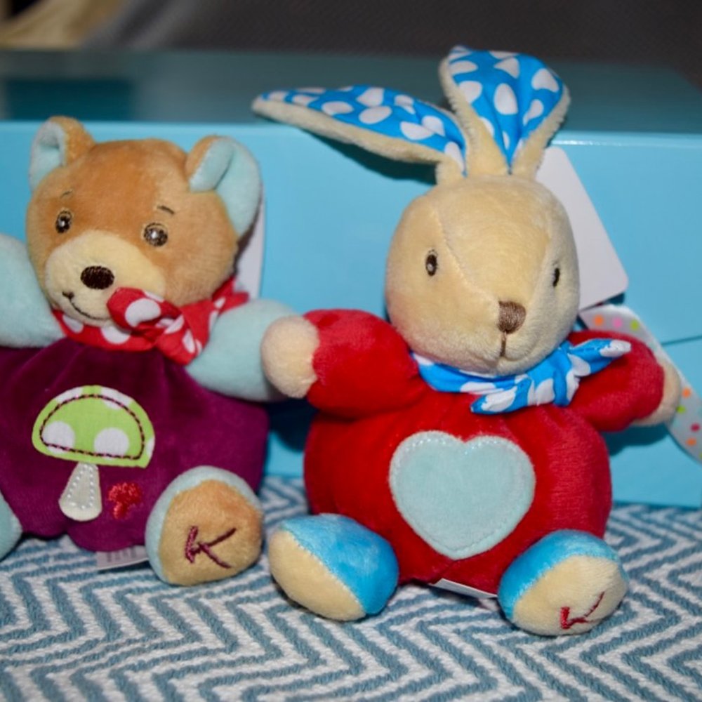 Kaloo Colours Small Mouse, Cat, Bear & Rabbit with ties - Picture 5 of 5